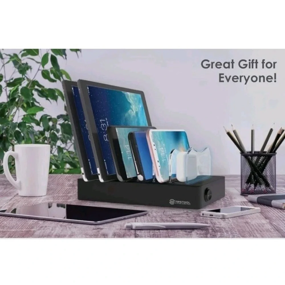 TIMSTOOL FAST-USB Charger Station Organizer 6 Devices AT A TIME #1162‎